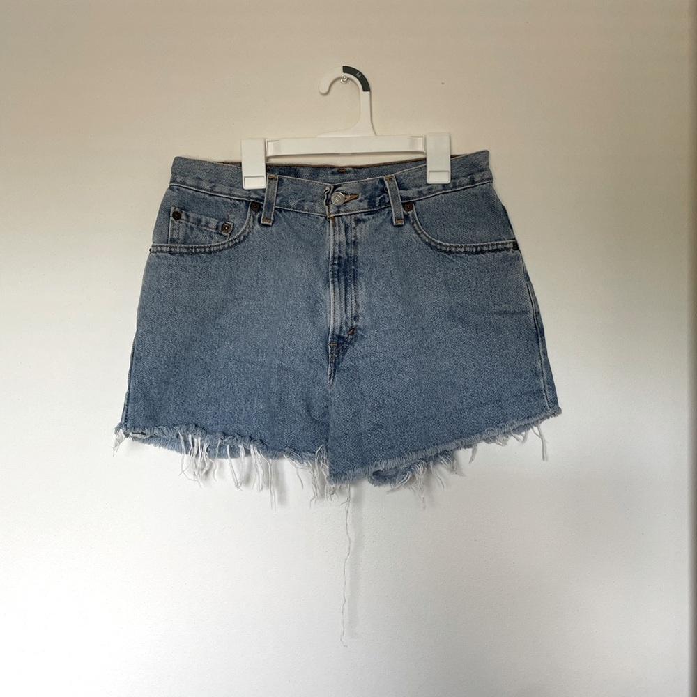 Levi's Light Blue High-Waist Cutoff Denim Shorts